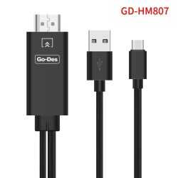 Go-Des GD-HM807 2 in 1 Usb-C HDTV Kablo - 3 Go-Des GD-HM807 2 in 1 Usb-C HDTV Kablo - 3